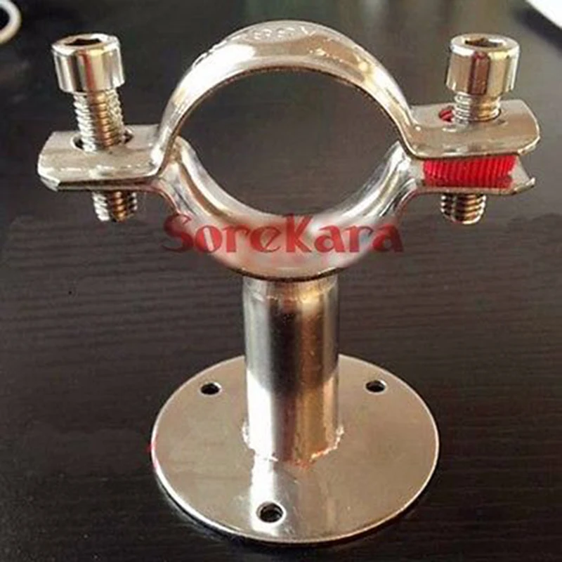 45 Mm Rvs Pijp Klem Ondersteuning Beugel Met Bodemplaat Pole Lengte 100 Mm