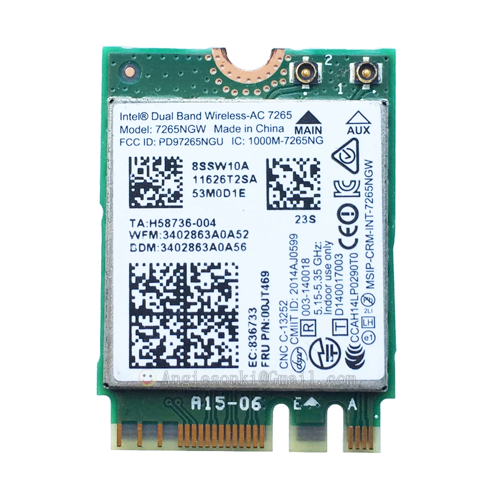 

7265NGW Dual Band BT4.0 NGFF 867Mbps 04X6030/00JT469 Wireless-AC 7265 Wifi Card 7265AC for Lenovo E450c E550c Thinkpad X250 T450