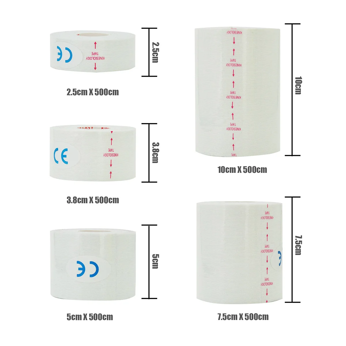 

1/6/10 Pcs White Muscle Bandage Sports Cotton Elastic Adhesive Strain Injury Tape Knee Muscle Pain Relief