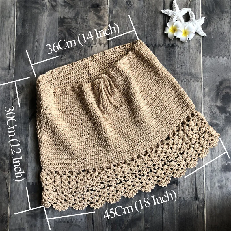 2020 New handmade crochet Mini Gonne cover up sexy delle donne di estate foro Spiaggia Bikini costumi da bagno costume da bagno Gonne E Pantaloni pannello esterno