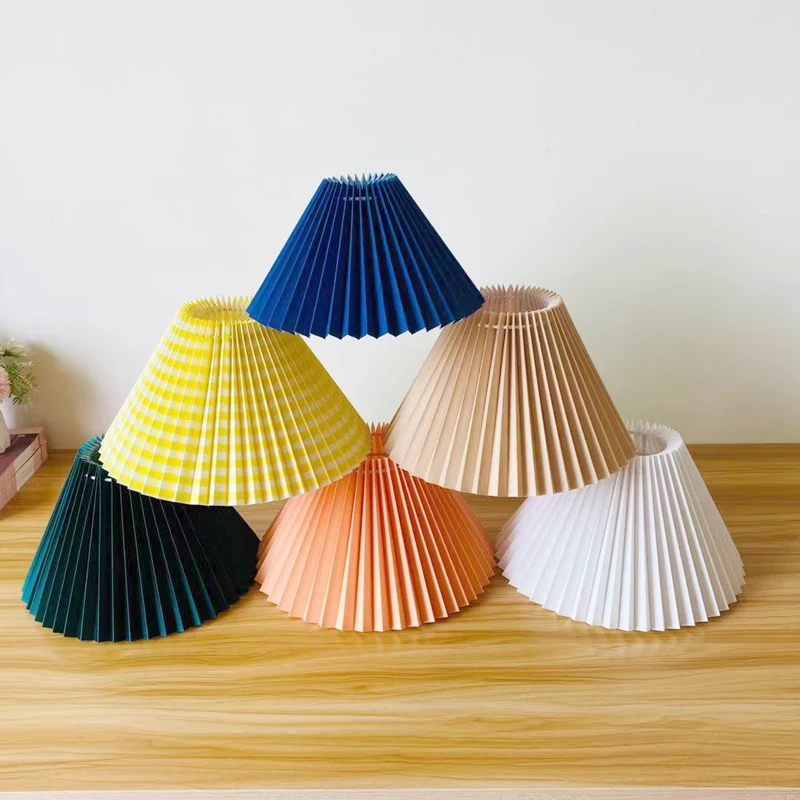 Pleated KD table lamp lampshade E27 Korea ins wall lamp lampshade modern minimalist DIY Nordic washable lampshade