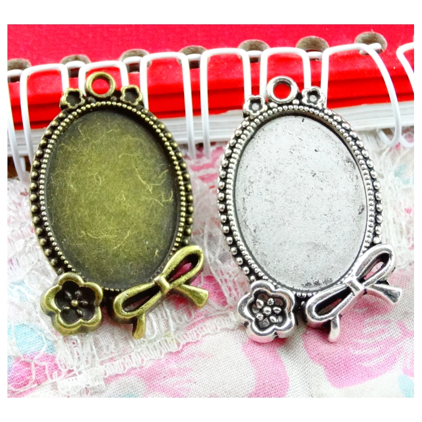 

20Pcs 18*25MM Base Charms Antique Silver Plated Bronze Color Pendant Diy Jewelry Accessories