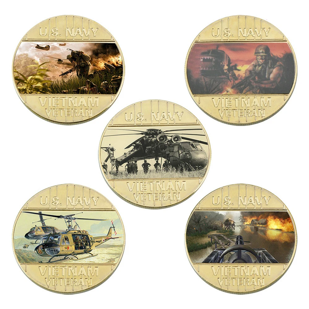 Full Set World War II Gold/silver Plated Commemorative Coins Set Army Challenge Coin Military Souvenir Gifts for Veteran for Man