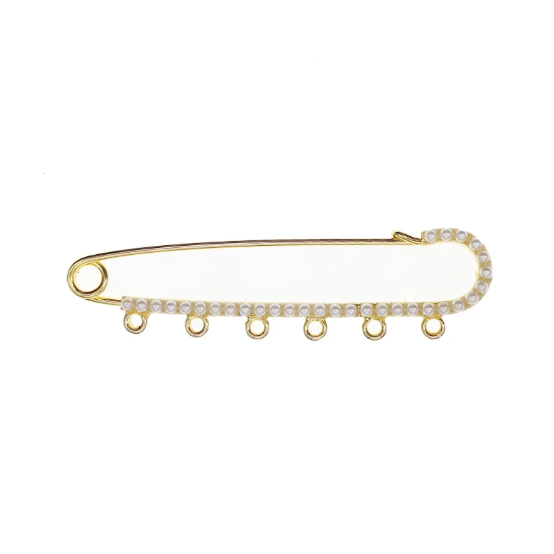 

20 pcs a bag pin for kids 8 cm 6 loops pink blue crystal rhinestone white pearl Pin Islam Silver Gold Plated Brooch baby pins
