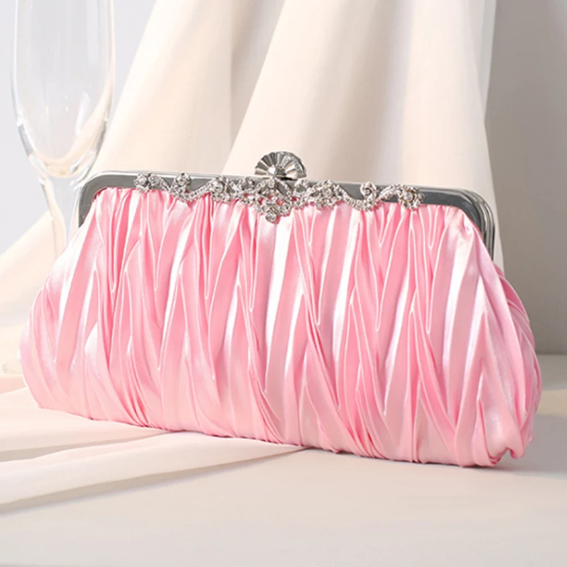 الفوشيه اللون أنثى مساء رسول مخلب أنيق صغير الهاتف المال الكتف الزفاف محفظة سلسلة سيدة بنات حقيبة الحفلات المحفظة