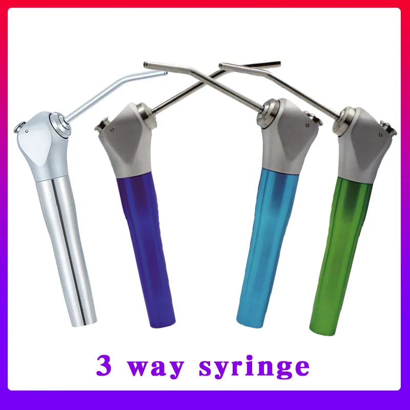 Dental Air Water Spray Triple 3 Way Syringe Handpiece + 2 Nozzles Tips Tubes For Dental 3 Way Air Water Spray Triple Syringe