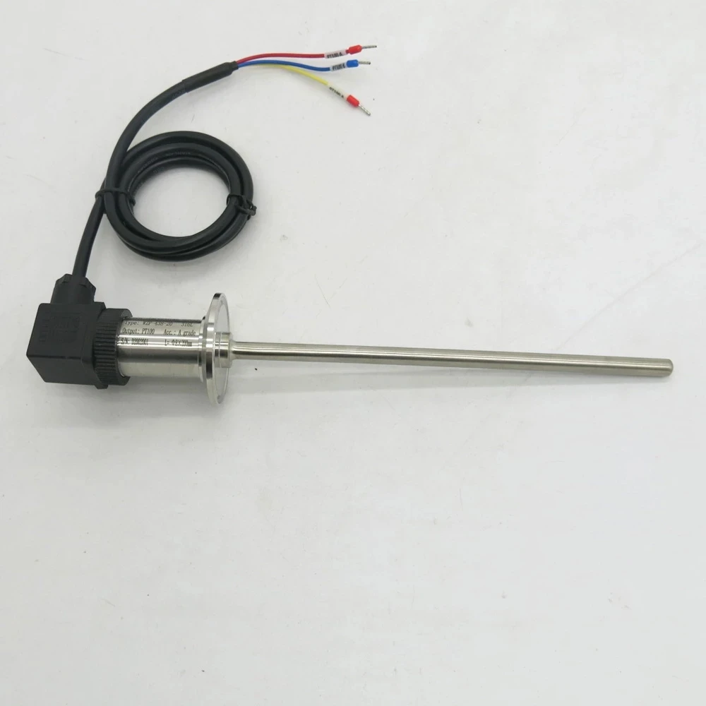 RTD Pt100 Sensor Suhu 3 Kawat-50c Hingga 300C Sensor Temperatur Tri-clamp Tahan Panas