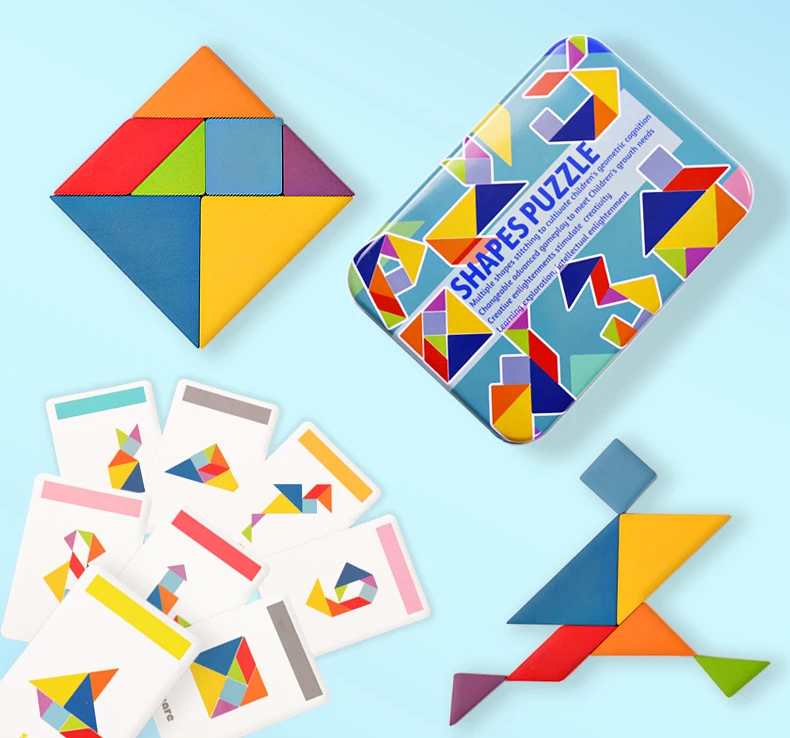 Wooden Colorful Tangram Puzzle Learning Toy Set 8