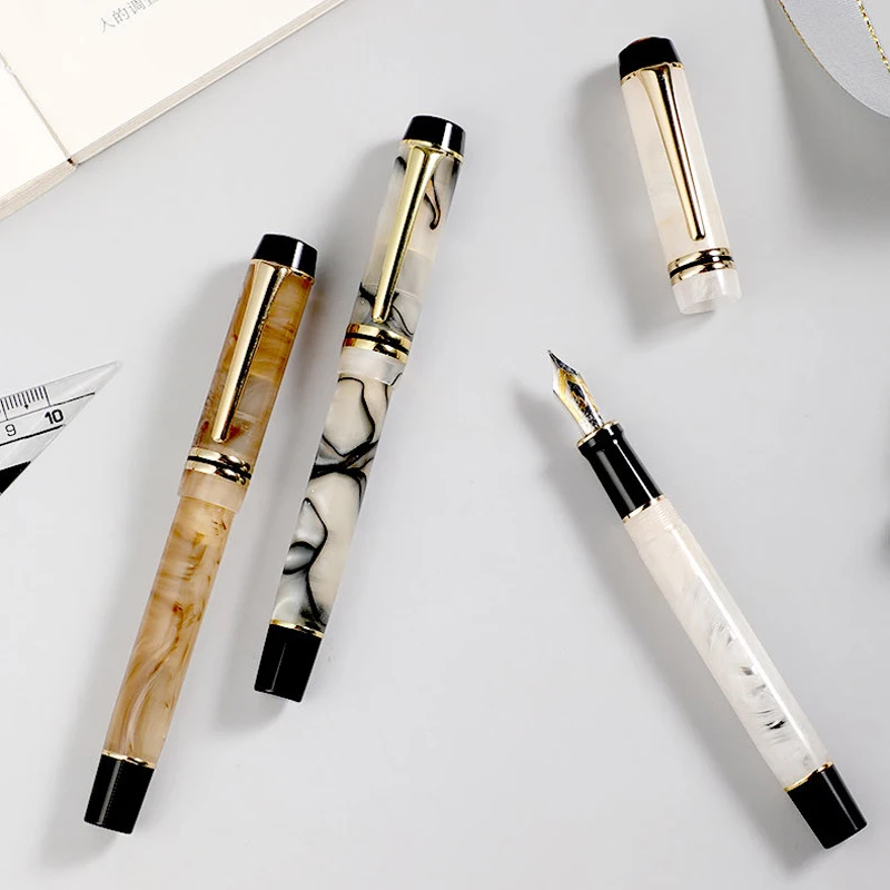 

Kaigelu 316 Exquisite Marble Celluloid Fountain Pen, 22KGP Medium Nib Multicolor For Choice Phantom Pattern Writing Gift Pens