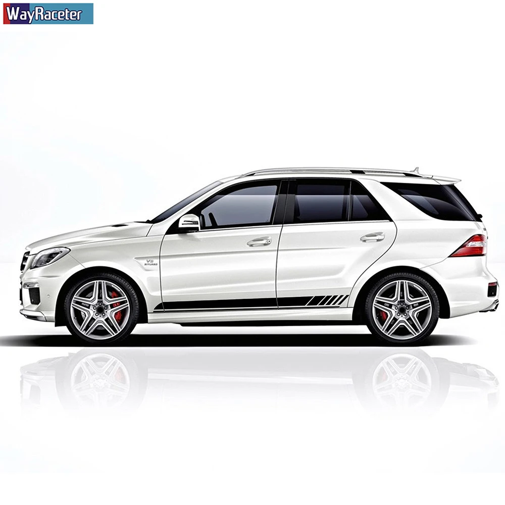 Door Side Stripes Skirt Sticker Car Hood Trunk Body Kit Decal For Mercedes Benz ML Class W163 W164 W166 ML63 AMG ML320 ML350