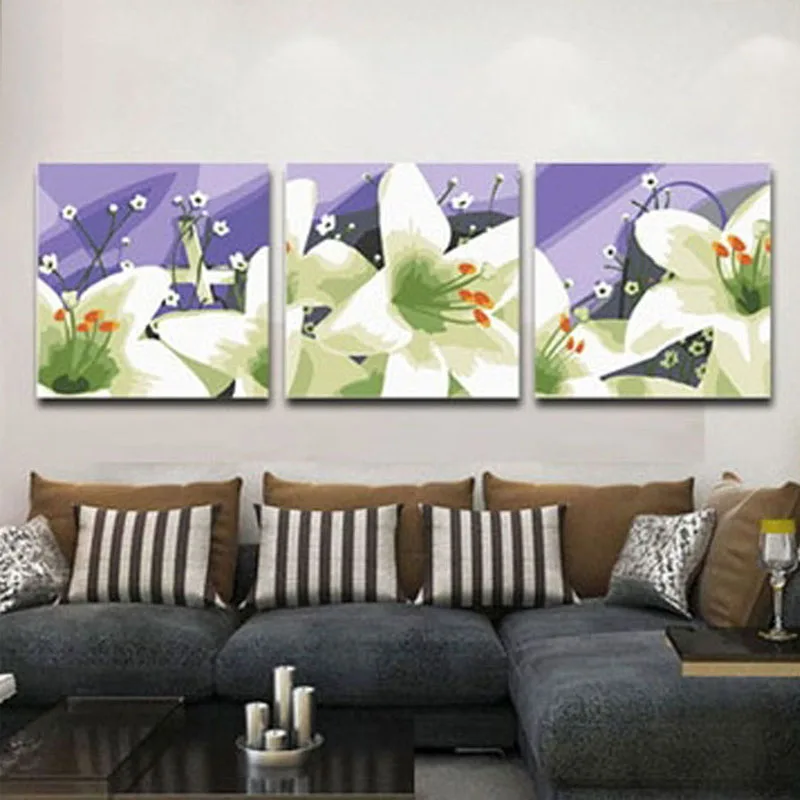 

5D Diy Diamond Painting Lily Flowers Full Square Round Drill Embroidery Sale Triptych Mosaic Wedding DecorationsZP-4031