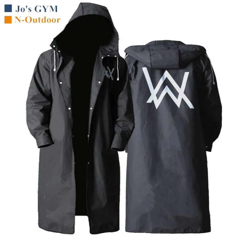 Outdoor EVA Hiking Men's Raincoat Fashion Diverse Pattern Windproof Rainproof Windbreaker Breathable Slim Fit Long Section Coat