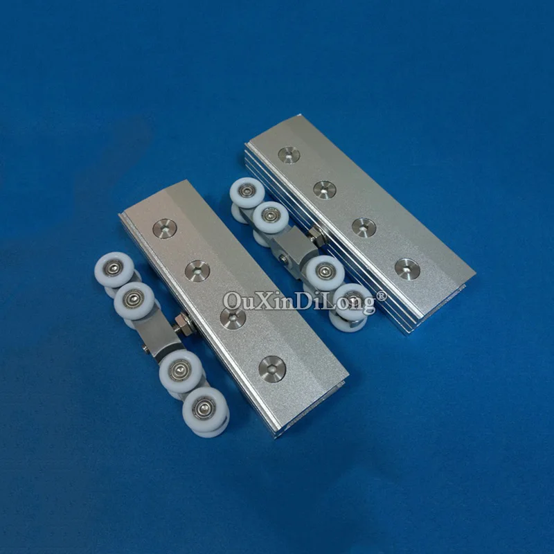 

1PCS Aluminum Alloy Glass Door Hanging Wheels Load Bearing 100KG Sliding Door Pulley Hanging Track Pulley No Drilling GF566