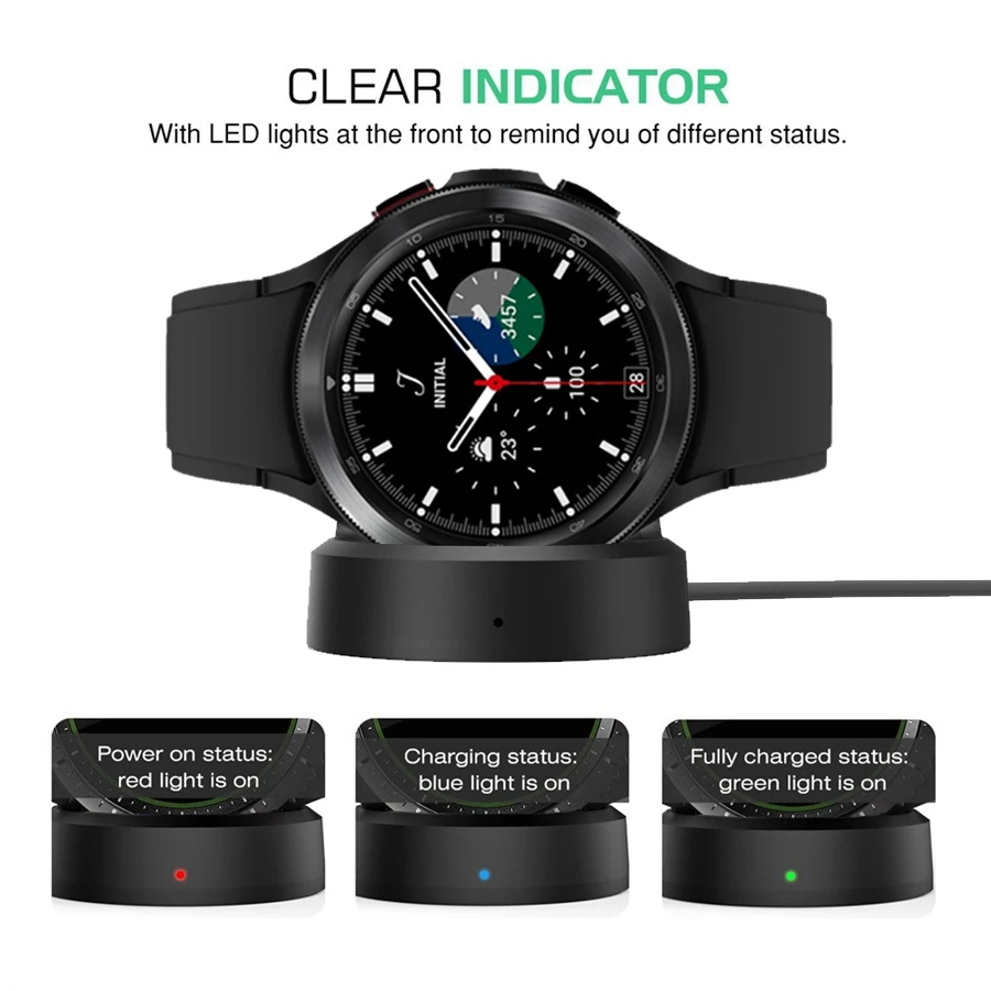 لاسلكي سريع شاحن قفص الاتهام لسامسونج غالاكسي ساعة 4/5 44 مللي متر 40 مللي متر 5Pro ساعة شاحن قفص الاتهام ل غالاكسي ساعة 4 الكلاسيكية 42 مللي متر 46 مللي متر