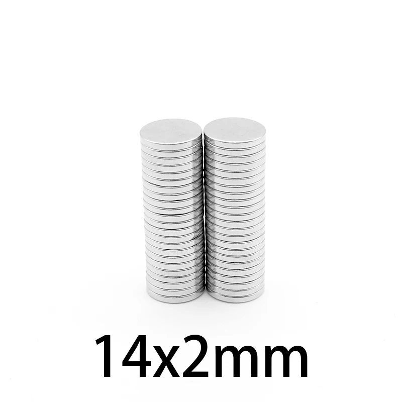 5-200Pcs 14x2mm Super Powerful Strong Magnetic Magnets Permanent N35 Neodymium Magnets 14mmx2mm Small Round Magnet 14*2mm