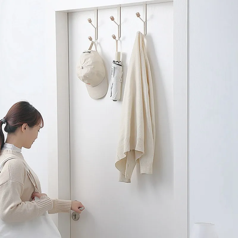 Doorway Towel Shelf Door Hooks Carbon Steel Hanging Hook Hanger Hats Bags Holder Tie Scarf Key Hook Clothes Coats Rack