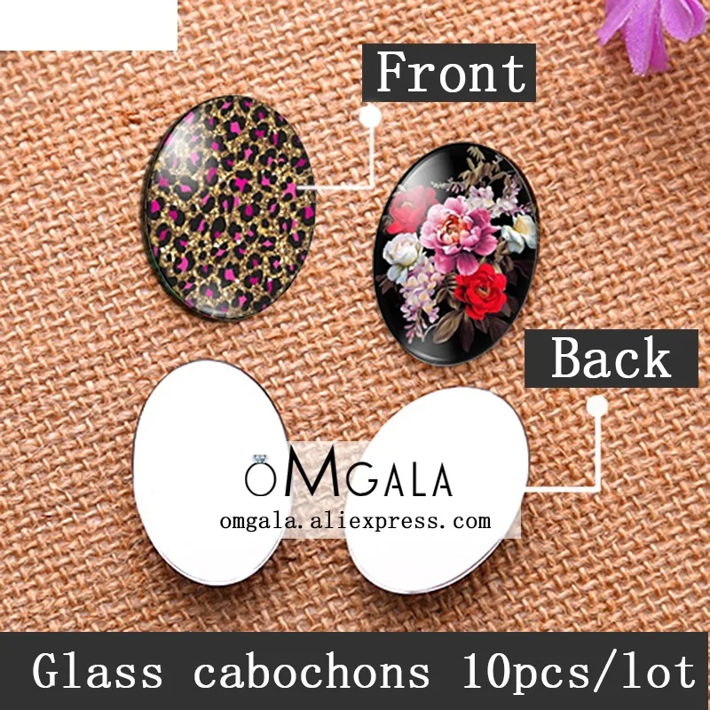 10pcs/lot Custom 13x18mm/18x25mm Oval Glass Cabochon DIY Picture/Photo Glass Demo Flat Back Making Jewelry Findings