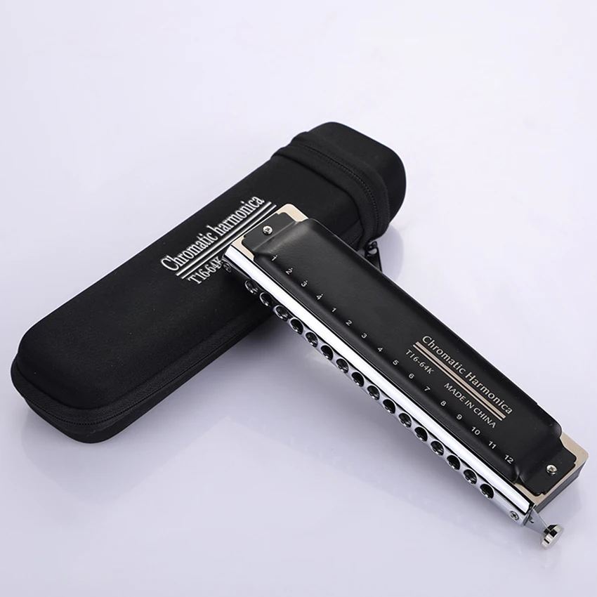 

16 Holes Chromatic Harmonica Portable Harp Instrumentos Mouth Organs Harmonica Blues Musical Instruments for Beginners T1664K