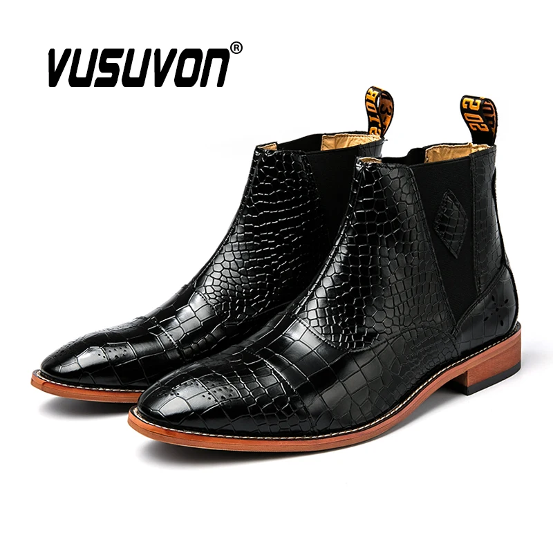 Big Size 38~46 Leather Boots Men Shoes 2020 Fashion Pointy Casual Boots Winter Autumn Comfortable Brand Ankle Boots