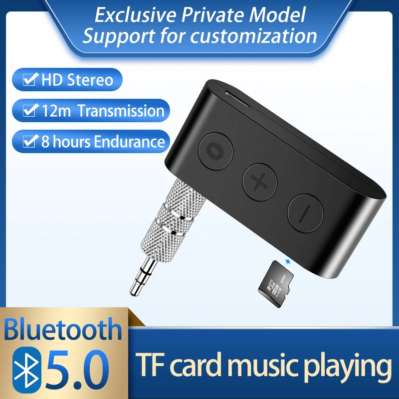 Foohee receptor bluetooth usb br03, adaptador sem fio com aux buletooth para falante hd 3.5mm cartão tf com som hi-fi e transmissão de 12m