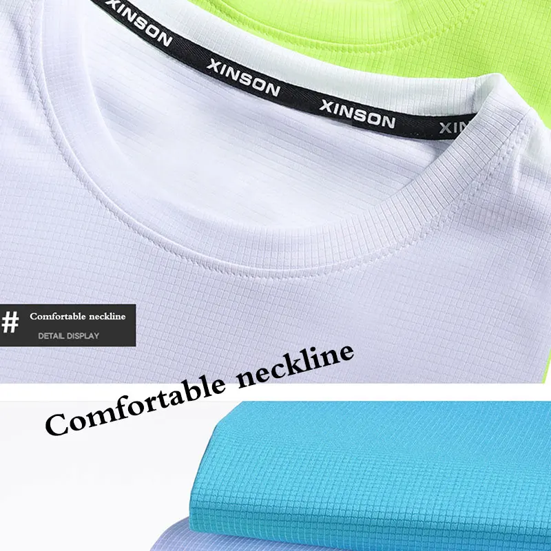 Breathable Short Sleeve Men Running Fitness Tshirt Quick Dry Soccer Jersey Solid Sports Tees New Training T-Shirts Summer