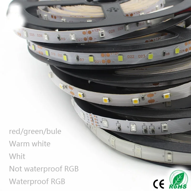 DC 12V RGB led strip Non-waterproof 1M 2M 3M 4M 5M led light strip 60LEDs/m diode tape SMD 2835 Flexible Ribbon RGB Stripe tape