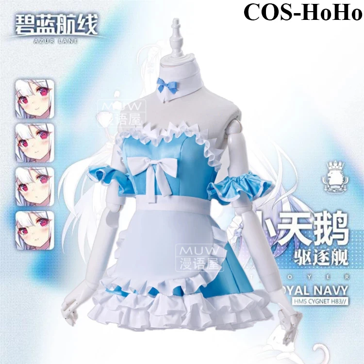 

COS-HoHo Anime Azur Lane Cygnet Cross-dressing Maid Dress Lovely Uniform Cosplay Costume Halloween Role Play Suit For Women