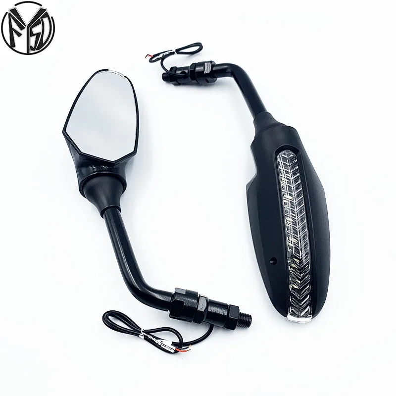 

Motorcycle Rear Side Rearview Mirrors with LED Light For Benelli BN600 Naked BN600 GT TNT R160/Titanium Tre-K 899/1130 Amazonas