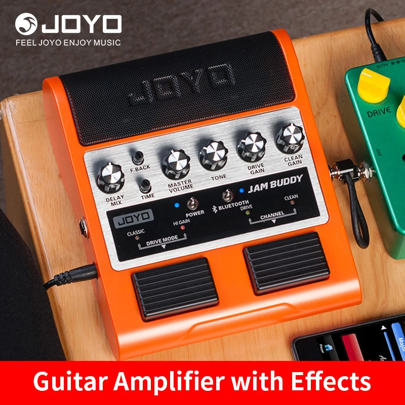 

JOYO JAM BUDDY Guitar Amplifier BT4.0 Dual Channel 2 * 4W Pedal Style Guitar Amp Speaker with Delay Overdrive Clean Effects