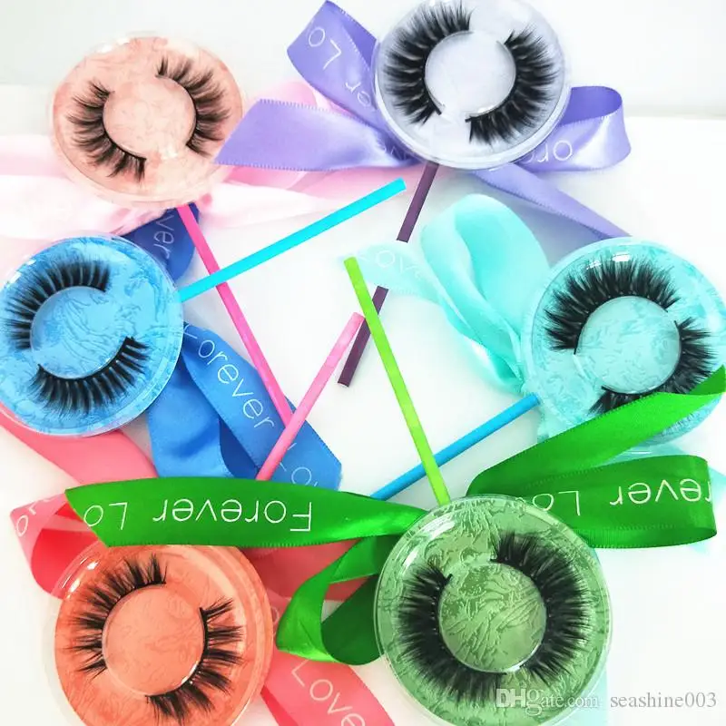 Seashine False Lashes Mink Lashes 10 PCS Lollipop Lashes Many  Colorful 16 Stlye Lashes Eyelashes Extension Accept Private Logo