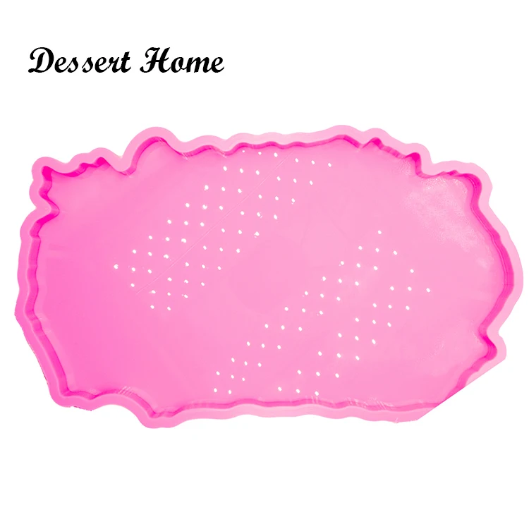 DY0468 Shiny 16inch Trays mold Geode Coaster Agate Resin Mold , Silicone Mould for Epoxy Resin, Mold Resin Craft