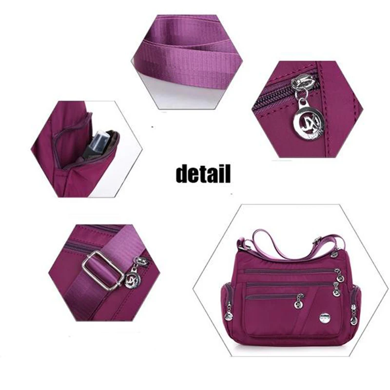 Casual Frauen Schulter Umhängetasche Oxford Wasserdichte Zipper Handtaschen Paket Weibliche Große Kapazität Reise Umhängetasche – Detail 29