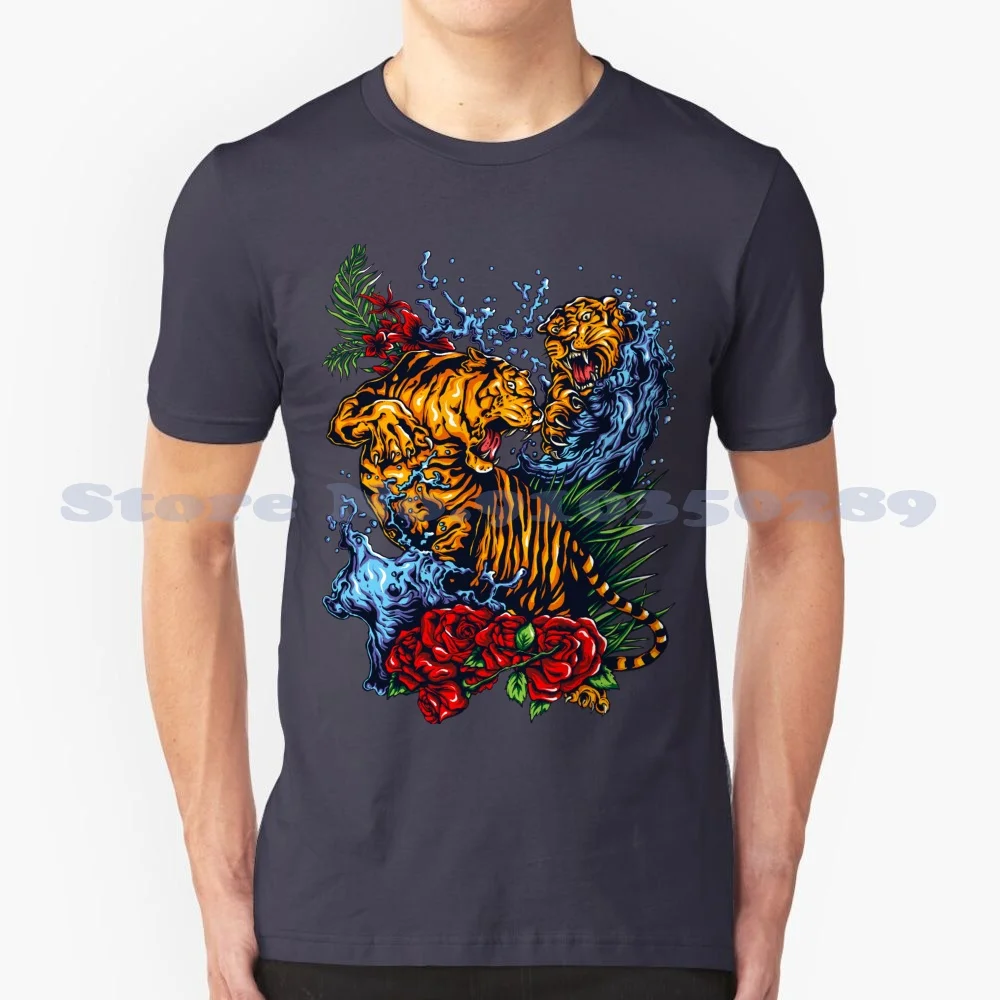 Tiger Designs Fighting Tigers Tiger Shirt Tiger Art Fighting Tigers Art 100% Cotton T-Shirt Memphis Tigers Tiger Women Bayside