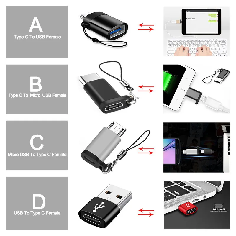 Tipo c para usb adaptador micro usb para tipo c conector fêmea para macbook ar m1 telefone carregador conventor tipo-c otg cabo conversor