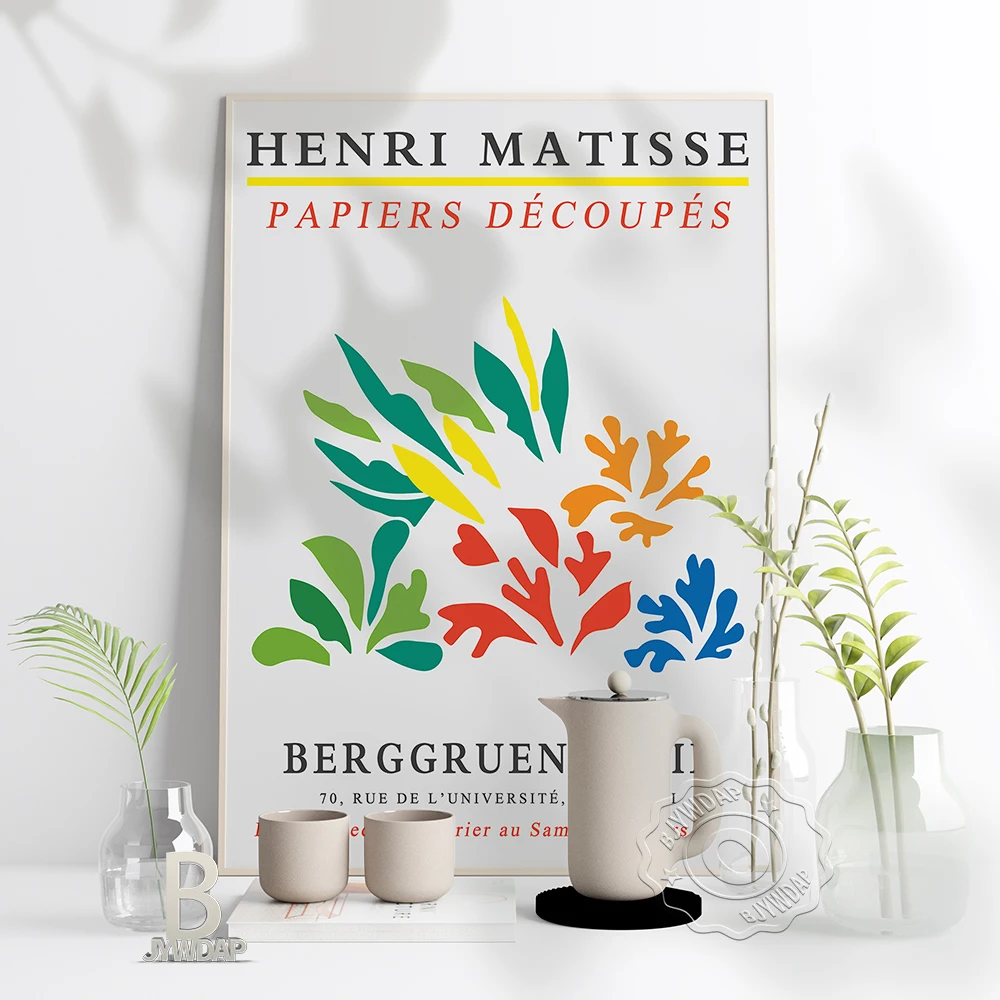 Henri Matisse France Cutout High Quality Printable Art Poster, Matisse Exhibition Poster, Papiers Colored Drawing Home Art Decor