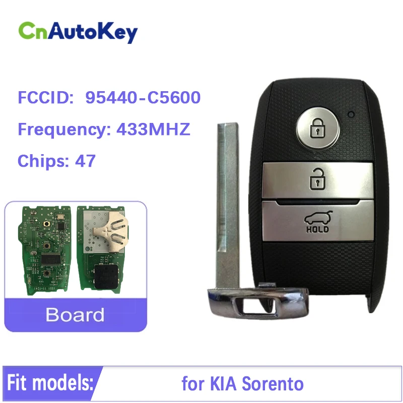 

CN051085 Aftermarket for KIA Sorento 3 Buttons Smart Key Remote Auto Control Fob 433MHz FCC 95440-C5600