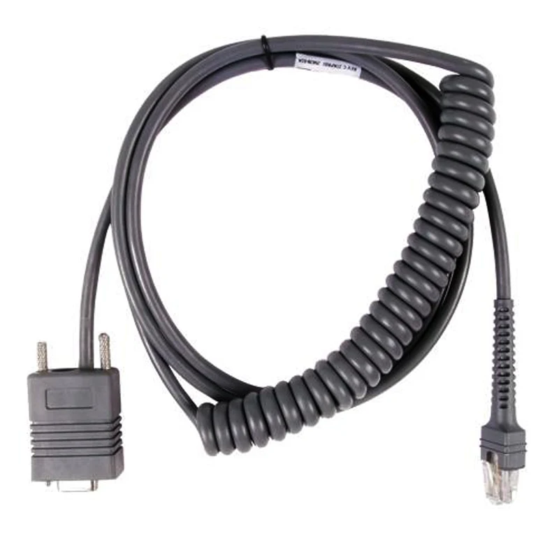 10FT 3M RS232 Serial Coiled Cable For Motorola Symbol LS2208 LS4208 DS6708 Barcode Scanner