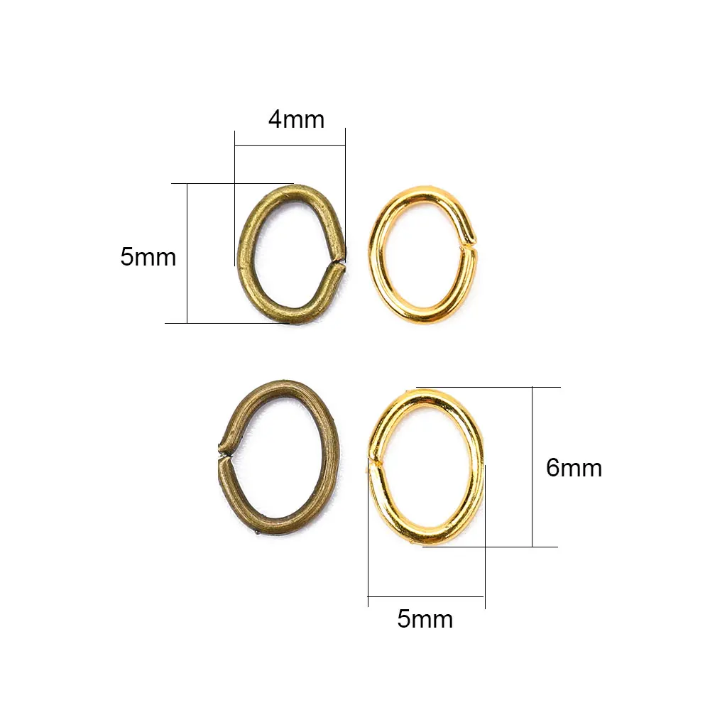 300pcs/lot 4x5mm 5x6mm Oval Open Jump Rings Split Rings Bulk Metal Iron End Connectors Clasps for Necklace Diy Jewelry Supplies