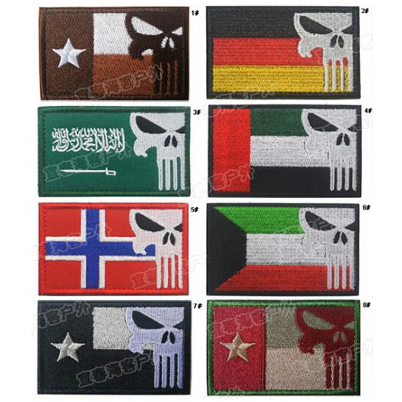 3D Embroidery Patch Germany Sweden Norway Kuwait Saudi Arabia Flag Badge Denim Jacket Clothes Backpack Hat Accessories  Patches