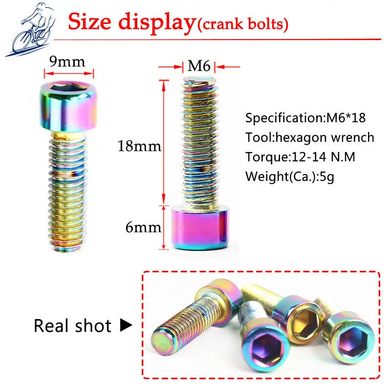 M15/M18/M20 Crank Cover Screw Cap M20 MTB Crankset Cover Aluminum Road Bike Crankset Arm Bolt Mountain Bike Parts Accessories
