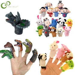 Baby Plush Toy Finger Puppets Tell Story Props Animals Family Dinosaur Doll Kids Toys Children Gift WYW