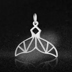 5pcs/lot 316 Stainless Steel Large Whale Tail Dolphin DIY Connector Charm Pendants Wholesale Pendant for Necklace Never Tarnish