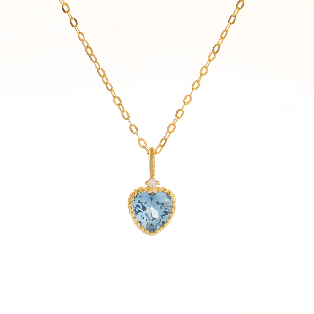 925 Sterling Silver European Blue Crystal Ocean Star Pendant Clavicle Chain Necklace Women Classic Fashion Wedding Jewelry