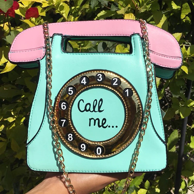 Novelty Phone Design Shoulder Crossbody Bag Women Fashion Purses and Handbags Casual Girl  Chain Shoulder Bag Female Clutch Bag