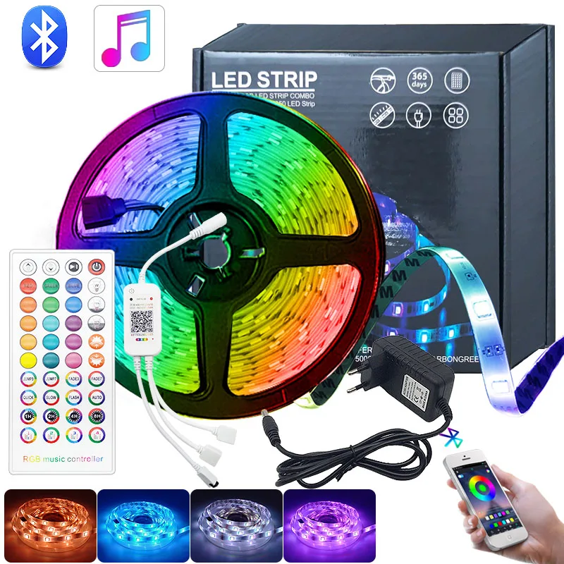 Bluetooth Music Controller RGB Led Strip 5M 10M SMD 5050 2835 Lights Felixble Ribbon Waterproof With Sound Control  Music Sync