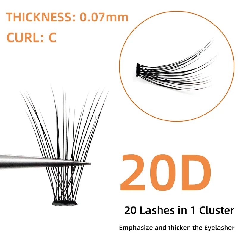 Grafting World 20D Individual Eyelash 0.07 and 0.1 Russia Cilia 60 Pcs Personal Make Up Eyelash Clusters