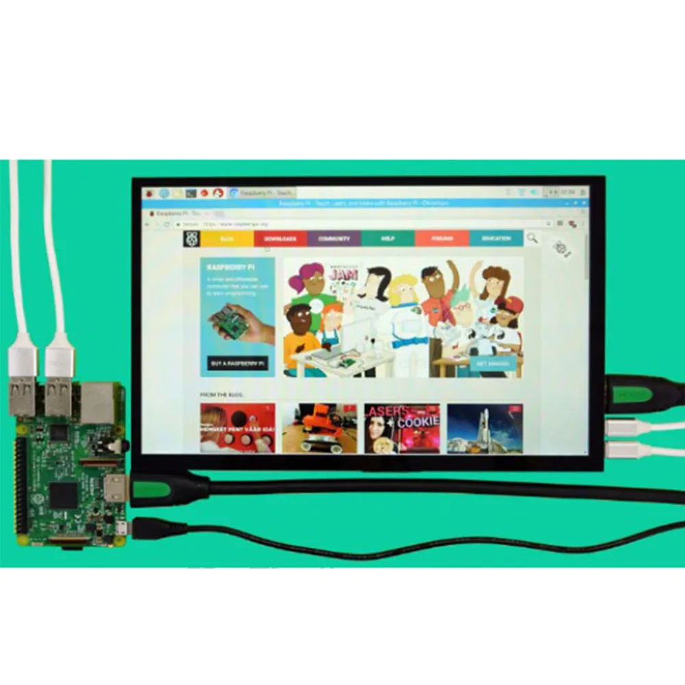 10.1 Inch Capacitive Touch Layar 1280*800 Layar Sentuh Layar untuk Raspberry Pi Dukungan untuk Windows Cabut