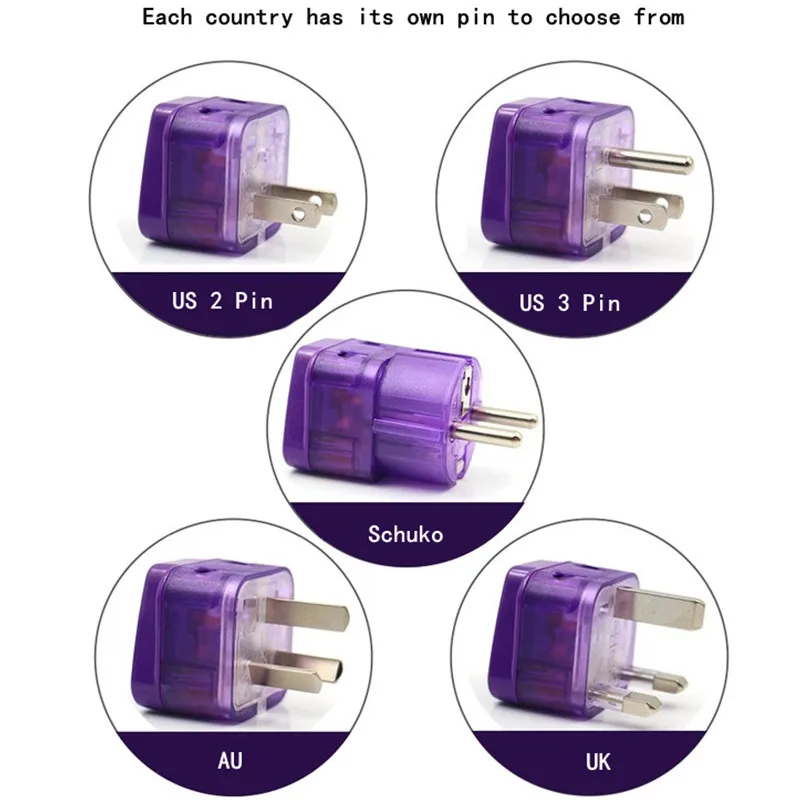 Universal Travel Adapter 2 Way Outlet Power Plug Convert UK/US/AU/EU/FR/China/Swiss/Italy/Japan/Russia/Israel/Germany...WONPRO