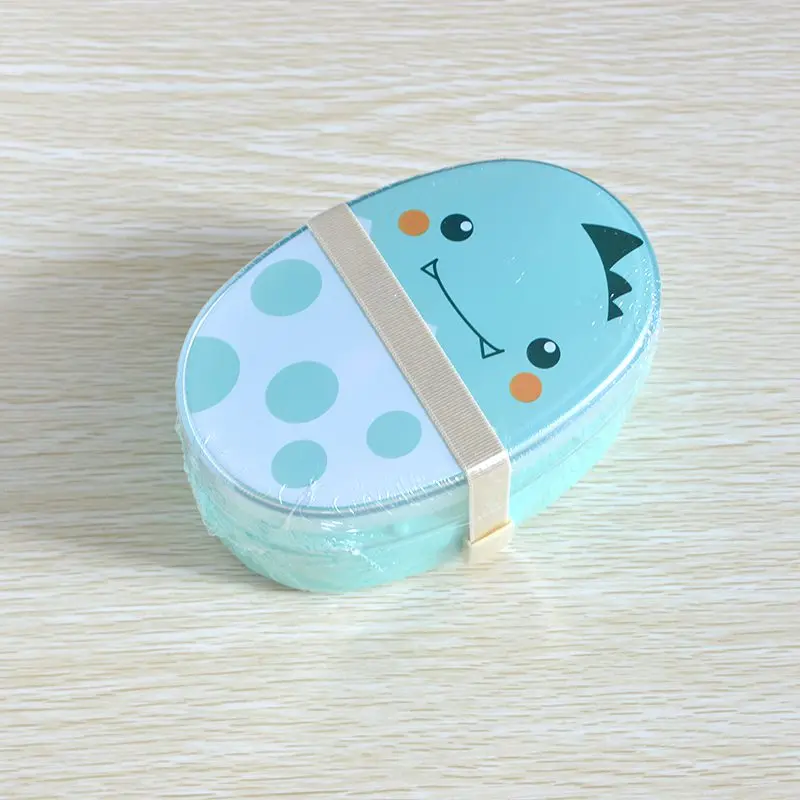 Cartoon Lunch Box 700ml Healthy Cute Kids Microwave Oven Children Double Layer Bento Kawaii Fruit Boxes BPA Free Food Container