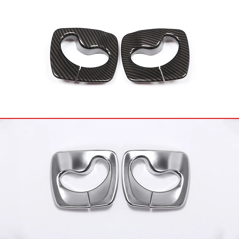 Carbon Fiber ABS Chrome Seat Safety Belt Buckle Decoration Cover Trim For BMW 5 Series F10 520 525 2011-2017